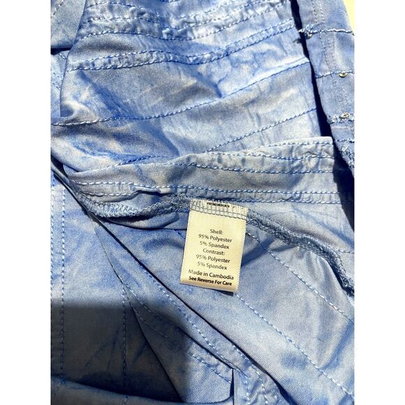 Coral Bay top blouse sequin blue casual comfy stretchy colorful women 3X - Picture 5 of 6